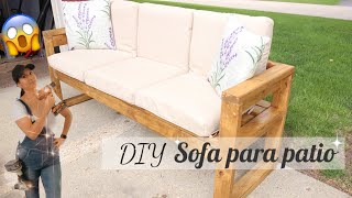 DIY MODERNO SOFA PARA PATIO  Como hecer un sillon para patio de madera muy facil [upl. by Ylrac]