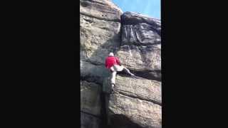 Fluted columns S4a solo Almscliffe Crag [upl. by Mikiso]