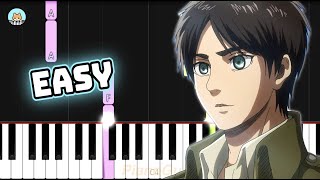 Attack on Titan Season 3 OP  quotRed Swanquot  EASY Piano Tutorial amp Sheet Music [upl. by Aldas]