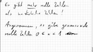 04A2 Mächtigkeit 1 und 2 Cantorsches Diagonalverfahren ÜberAbzählbarkeit [upl. by Casper692]