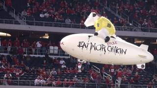 The Chick Fil A Blimp flying at the Cowboys Stadium for the Big 12 Championship Game [upl. by Elatan295]