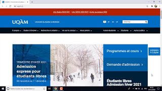 Demande dadmission à luniversité du québec à montréal  UQAM [upl. by Jesher]