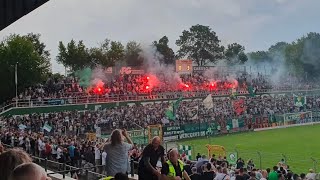 BSG Chemie Leipzig Fans mit Krasses Choreo und Pyro gegen FC Union im Alfred Kenze Sportpark [upl. by Anwat242]