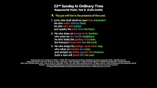 22nd Sunday in Ordinary Time Responsorial Psalm Year B Colin Smith [upl. by Hartzel]