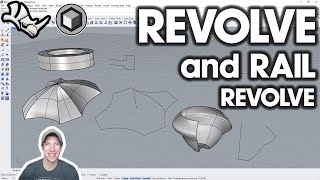 How to Use the REVOLVE AND RAIL REVOLVE Tools in Rhino [upl. by Kain]