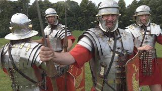 Roman kit featuring armour swords spears artillery rations deckchairs and of course shoes [upl. by Yentirb]