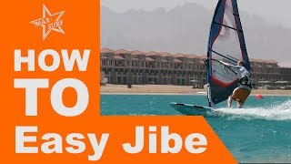 Windsurfing Tutorial How to Easy Jibe or Carve Jibe  Gybe technique tips [upl. by Akcimat]