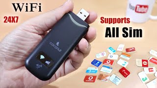 Coconut Wifi 4G Dongle with All sim Support Review  Best 4g wifi dongle for all sim In India [upl. by Charyl570]