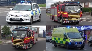 Merseyside Fire Engines Police Cars and Ambulances responding [upl. by Karlen]