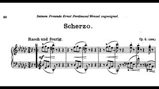 Johannes Brahms  Scherzo in EFlat Minor Op 4 Audio  Score [upl. by Elfrida]