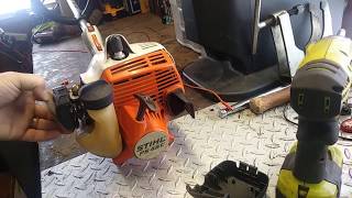 How to REPLACE the STRING IN YOUR WEED EATER STEP BY STEP  Stihl FS 40 C String Replacement [upl. by Arekat359]