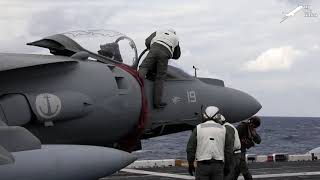 Insane US Harrier Pilot Flying in Middle of Ocean AV8B Harrier II [upl. by Roseann]