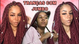 COMO FAZER TRANÇAS COM JUMBO EM CASA E SOZINHA [upl. by Reteid294]