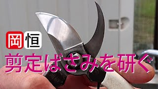 剪定ばさみの研ぎ方【岡恒の剪定鋏を超仕上げ】（字幕） [upl. by Ilagam889]