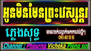 អូនមិនមែនព្រះវេស្សន្តរ ភ្លេងសុទ្ធ នាងមទ្រី Karaoke COVER by Pich Vichika Khmer Karaoke [upl. by Refinnej]