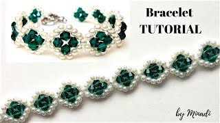 Jewelry making tutorial Beading pattern Beaded bracelet Learn how to bead [upl. by Ahseina]