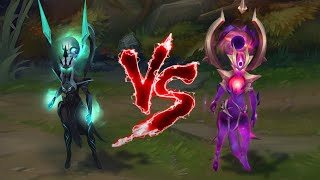 몰락한 카르마 VS 암흑의별 카르마 롤 스킨 비교 Ruined Karma VS Dark Star Karma Skin Comparison [upl. by Elades]