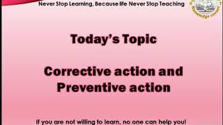 CAPA  Corrective action and preventive action in tamil with examples [upl. by Shenan32]