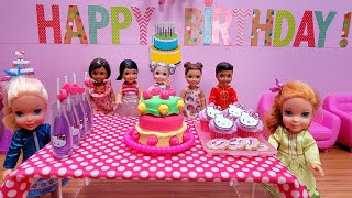 Birthday party  Elsa amp Anna toddlers  Barbie dolls  gifts  games  cake  Hello Kitty theme [upl. by Notnef745]