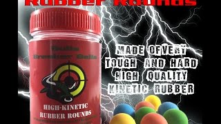 Rubber Paintballs for Self Defense 68 Cal Hard Kinetic Rubber Balls [upl. by Aihtniroc701]