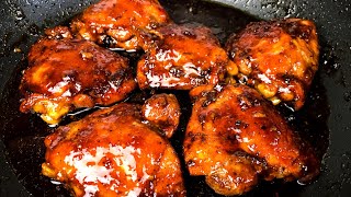 HONEY GARLIC GLAZED CHICKEN THIGHS RECIPE [upl. by Nadaba]