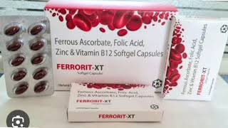 FERRORIT XT Capsule Ferrous Ascorbate Folic Acid Zinc amp Vitamin B12 Softgel Capsules [upl. by Athalia]