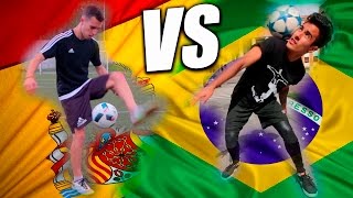 CAMPEÓN DE ESPAÑA VS CAMPEÓN DE BRASIL  Retos de Fútbol Freestyle [upl. by Aicenav]