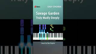 Savage Garden  Truly Madly Deeply  EASY Piano CHORDS TUTORIAL by Piano Fun Play shorts [upl. by Ellehcit]