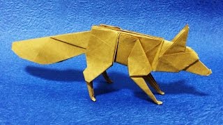 【折り紙】 キツネ 【折り方】 origami fox tutorial [upl. by Annwahs326]