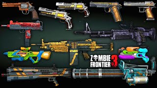 Zombie Frontier 3 Gatling Gun VS All Bosses  ZF3D Gatling Gun Max Level Power 2024 [upl. by Inot]