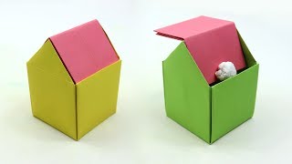 Origami Trash Bin Tutorial  DIY Paper Trash Bin  Easy Origami Step by Step [upl. by Fabria]