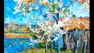 How to paint a Spring Landscape like the Impressionists a Step By Step tutorial [upl. by Amar]