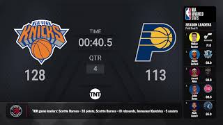 New York Knicks  Indiana Pacers  TNT Live Scoreboard [upl. by Keenan228]