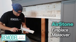 DIY Fireplace Makeover Part Three  AirStone Installation  Remodelaholic [upl. by Aicitan]