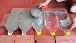 How To Make Cement Pots Easily From Plastic Bottles At Home For You [upl. by Brigg610]