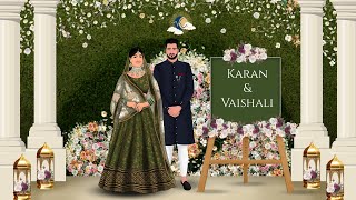 Walking in Love  Marwari Wedding Whatsapp Video Invitation  Caricature Video Animation [upl. by Faustina]