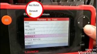 LAUNCH CRP129 RENAULT Brake reset Test [upl. by Christianity]