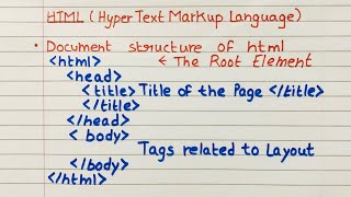 L1 What is HTML in simple definition  document structure of html [upl. by Essam]