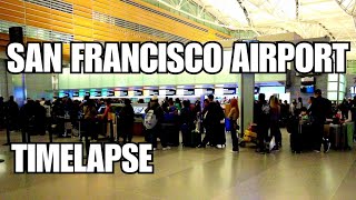 SAN FRANCISCO Airport SFO International CheckIn Area Timelapse Mar 2024 4K 60fps [upl. by Arda]