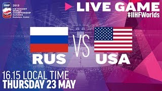 RussiaUSA  Quarterfinals  Full Game  2019 IIHF Ice Hockey World Championship [upl. by Honeywell]