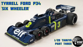 Tyrrell Ford P34 Six Wheeler 1976  Tamiya 120 Part 3  Final assembly [upl. by Nivonod413]