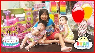 Twins 1st Birthday Party Surprise Toys Opening Presents [upl. by Kanal777]