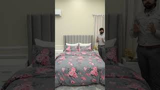 Grey Floral Bouquet Print Bedding Duvet Cover Set🌸🌺 [upl. by Dasya]