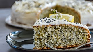 Poppy seed Lemon Cake  ಗಸಗಸೆ ಕೇಕ್  KhusKhus cake  Mohnkuchen  Exotic Dessert  Lemon poppy cake [upl. by Ylevol]