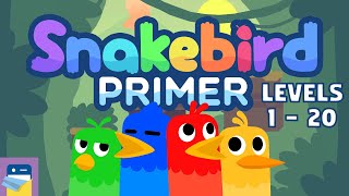 Snakebird Primer Levels 1  20 Walkthrough amp iOS  Android  PC Gameplay by Noumenon Games [upl. by Neltiac36]