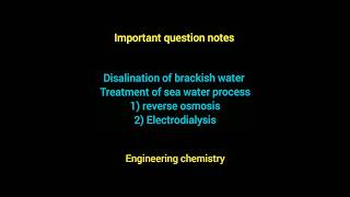 Reverse osmosis process  electrodialysis process  notes  engineering chemistry [upl. by Beach]