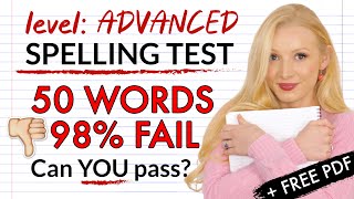 Can YOU pass this spelling test 98 CANNOT 50 most MISSPELLED words  Free PDF amp Quiz [upl. by Karp]