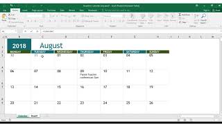 Easy Way to Create Calendar Using EXCEL 2016 [upl. by Yssej7]