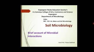 AsstProfPKGakkhad Brief account of Microbial interactions SYBSc Microbiology MB222 Lec 42 [upl. by Hallerson]