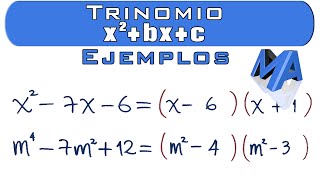 Factorización trinomios de la forma x2bxc  Ejemplos [upl. by Nedra664]